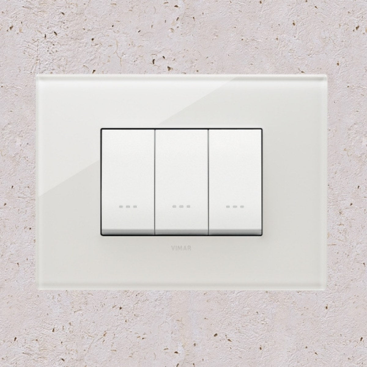 Vimar Eikon Glass 3 Gang Switch - Milky White - 16A - PHOTO 4