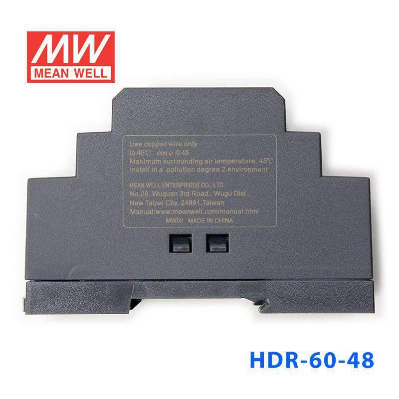 Mean Well HDR-60-48 Ultra Slim Step Shape Power Supply 60W 48V 1.25A - DIN Rail - PHOTO 1