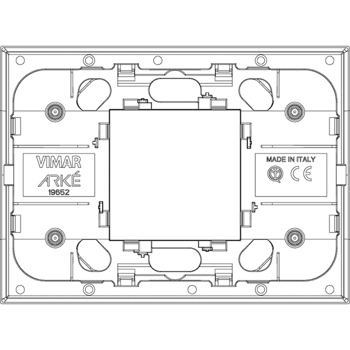 Vimar Arke Classic Plate 2centrM Metal Matt White - PHOTO 2