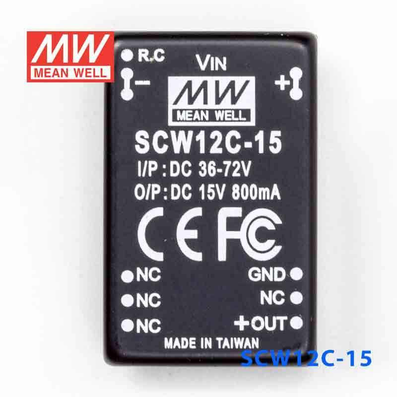 Mean Well SCW12C-15 DC-DC Converter - 12W 36~72V DC in 15V out - PHOTO 2
