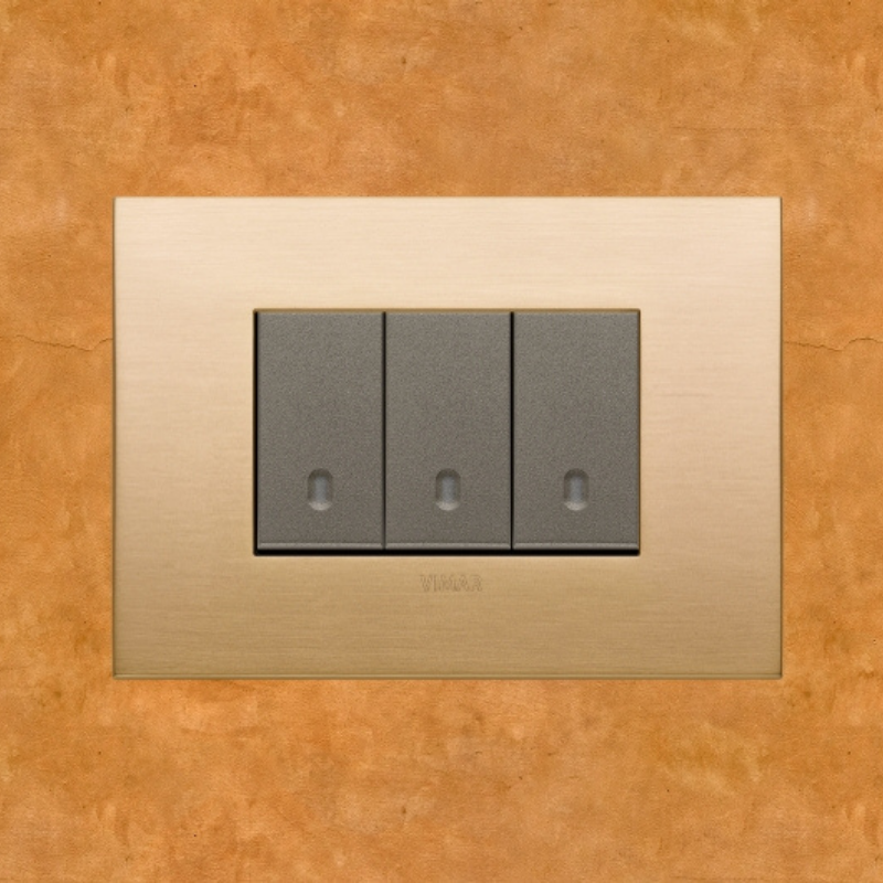 Vimar Arke Metal 3 Gang switch - Brushed Brass - 16A - PHOTO 9
