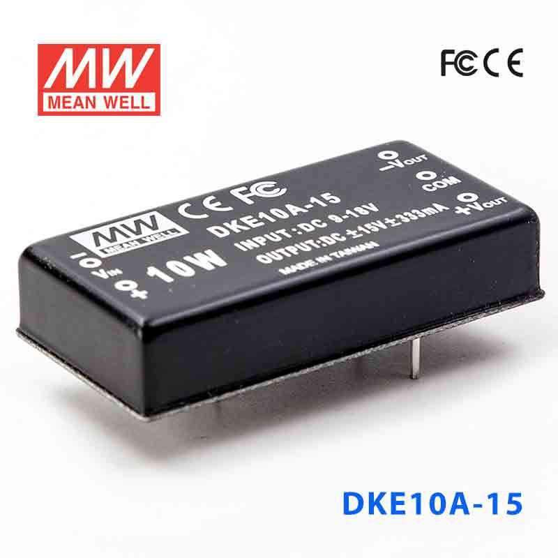 Mean Well DKE10A-15 DC-DC Converter - 10W - 9~18V in ±15V out 333mA