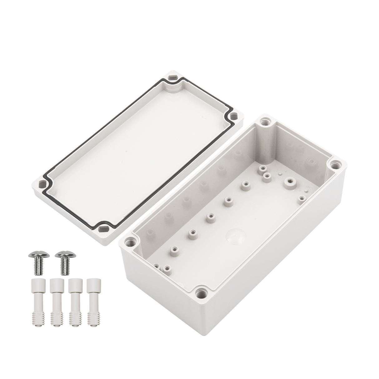Boxco S-Series 100x200x70mm Plastic Enclosure, IP67, IK08, PC, Grey Cover, Screw Type - PHOTO 3