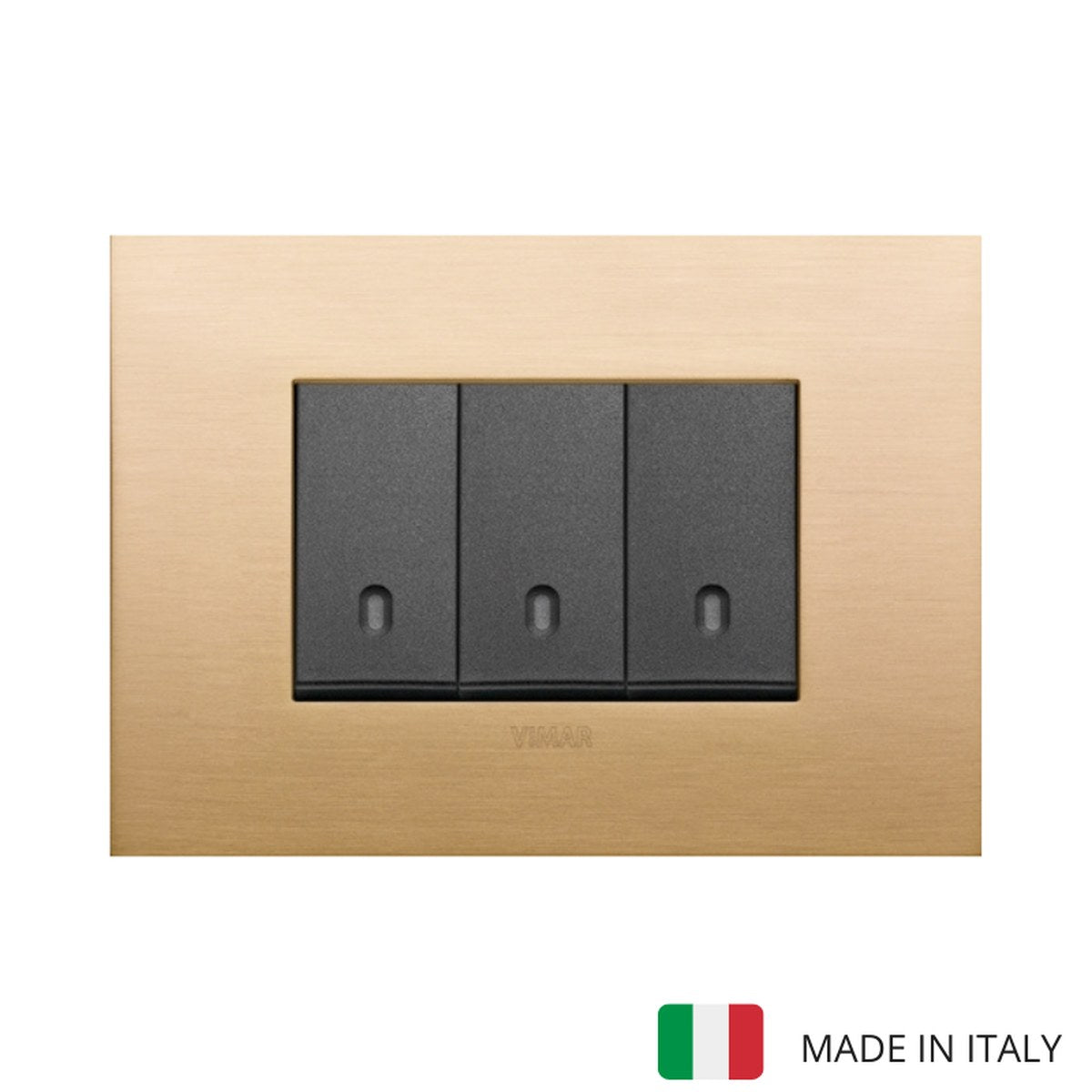 Vimar Arke Metal 3 Gang switch - Brushed Brass - 16A - PHOTO 13