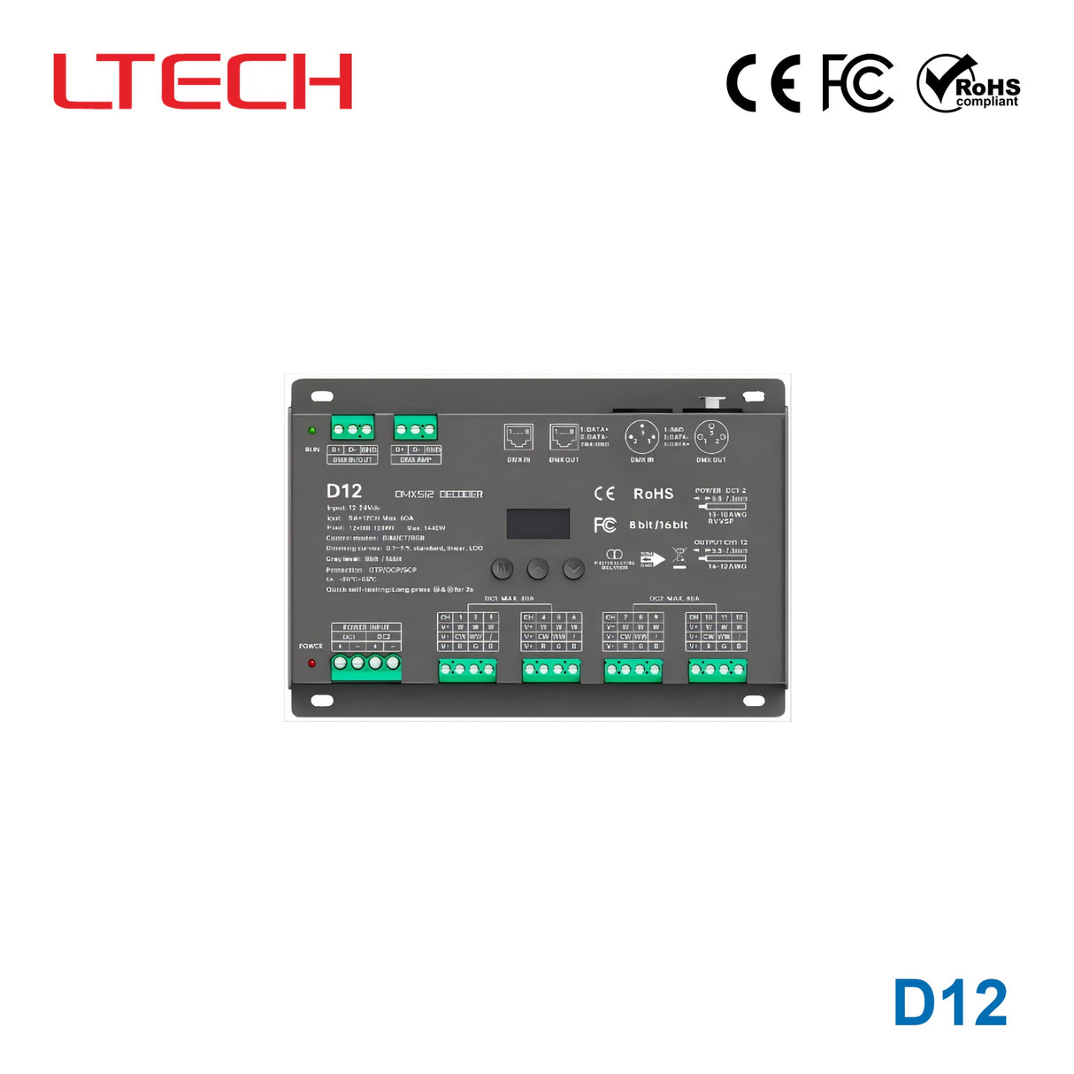 Ltech D12 1440W DMX512 LED Controller