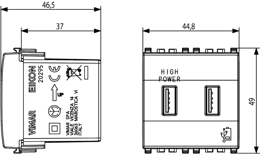 Eikon 5V 1A USB Supply Unit 2M White - PHOTO 3