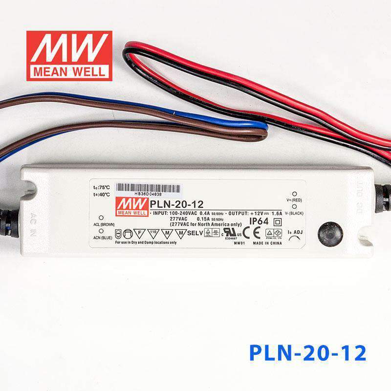 Mean Well PLN-20-12 Power Supply 20W 12V - IP64 1.6A - PHOTO 2