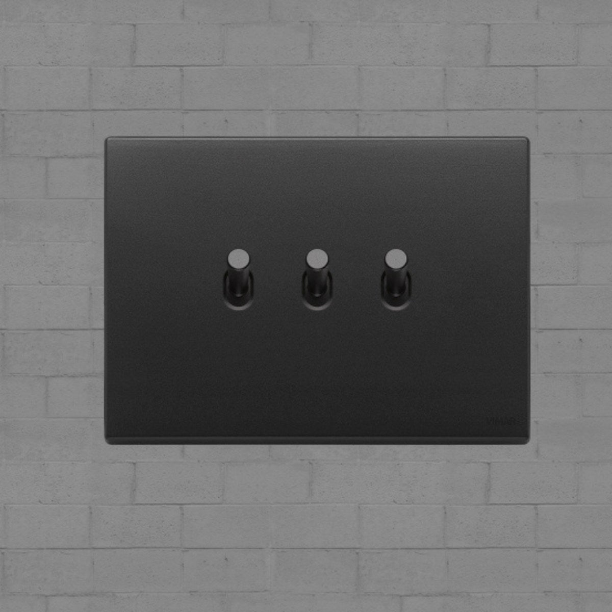 Vimar Eikon Vintage Metal 3 Gang Switch - Anthracite Grey - 10A - PHOTO 4