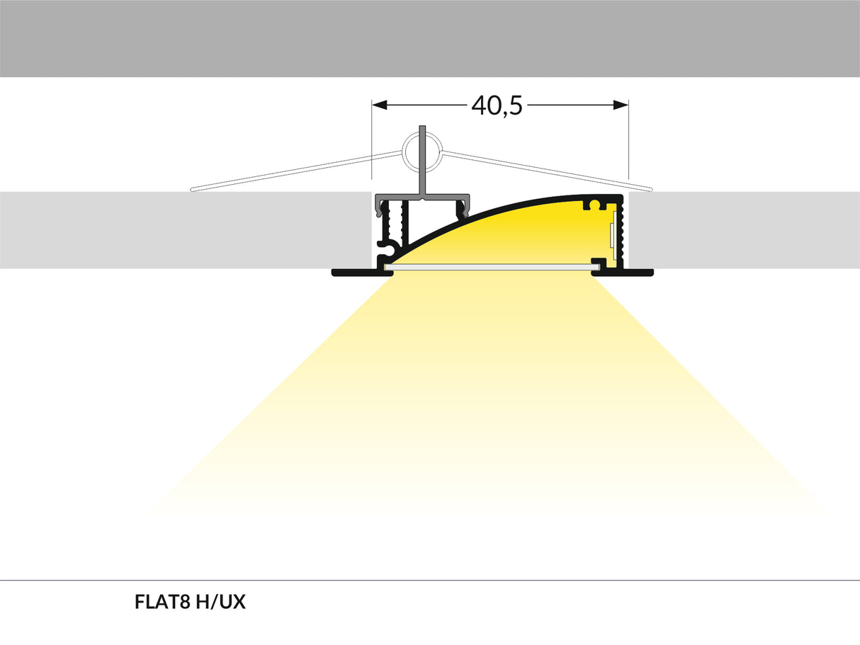 Archilight PATEO LED Extrusion Profile Quarter Oval Shape Profile - 2 Metre - Silver - PHOTO 10