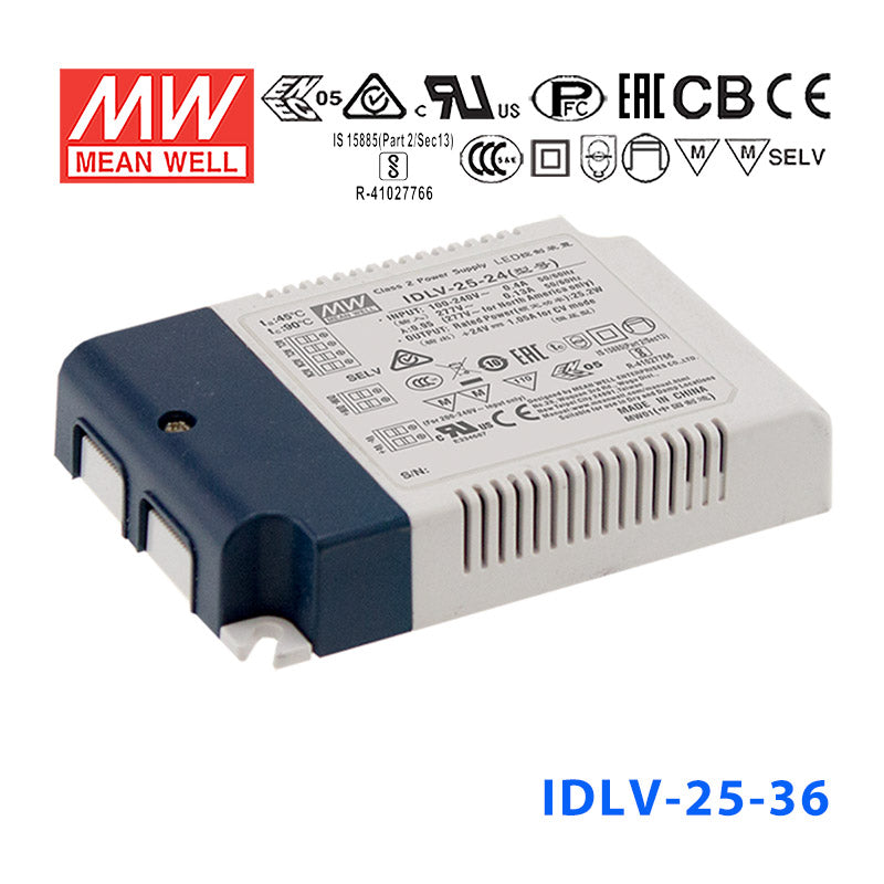 Mean Well IDLV-25-36 Power Supply 25W 36V, Dimmable