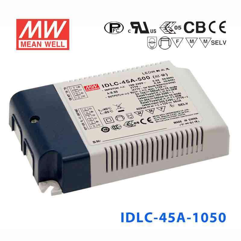 Mean Well IDLC-45A-1050 Power Supply 45W 1050mA (Auxiliary DC output)