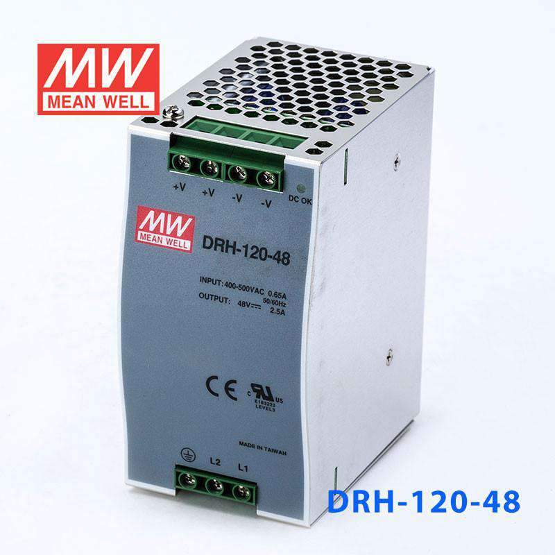 Mean Well DRH-120-48 Single Output Industrial Power Supply 120W 48V - DIN Rail