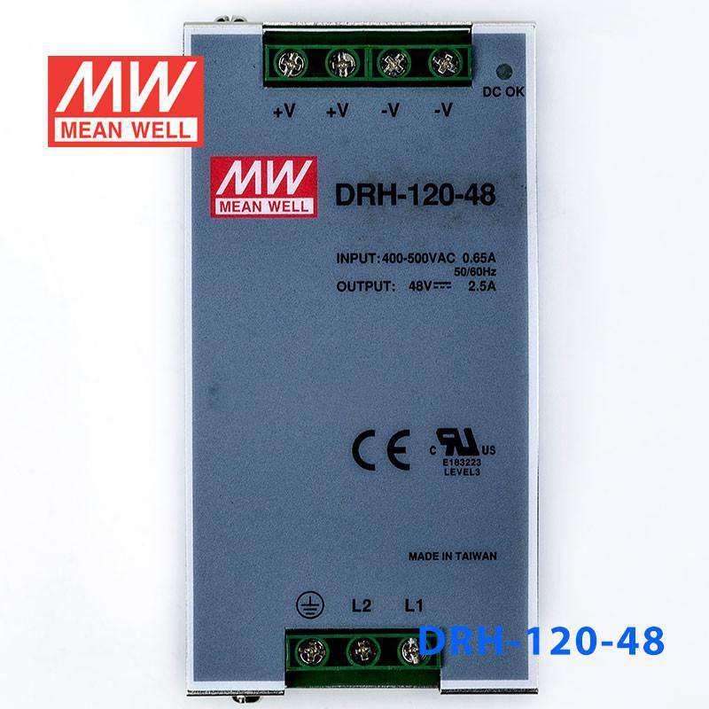 Mean Well DRH-120-48 Single Output Industrial Power Supply 120W 48V - DIN Rail