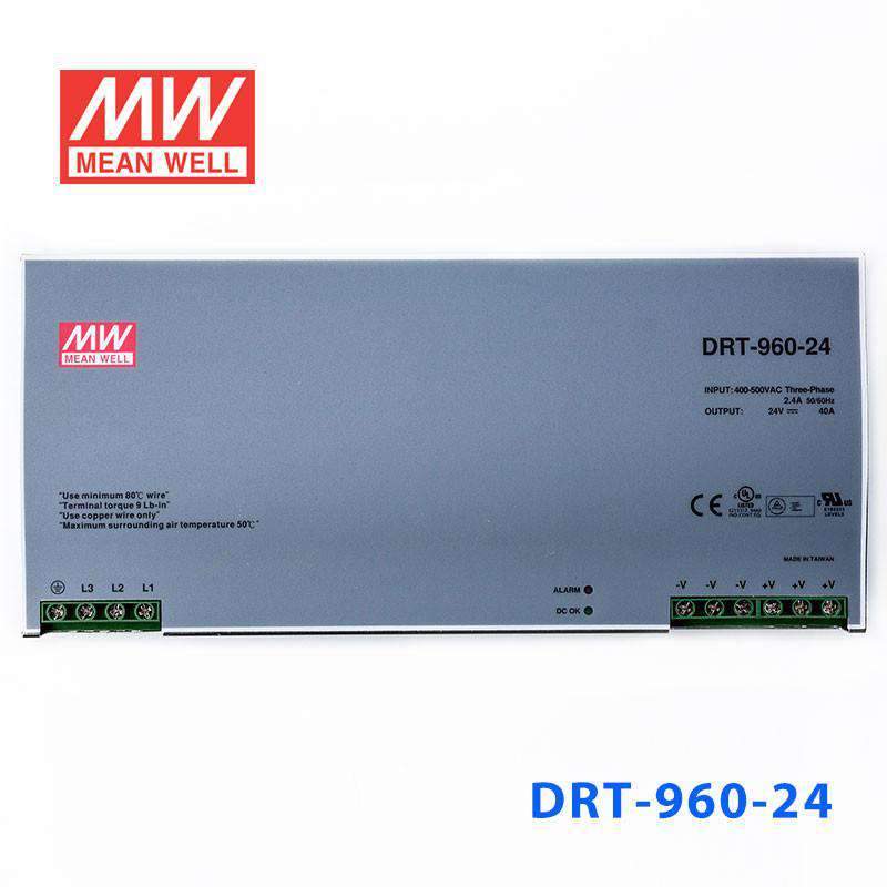 Mean Well DRT-960-24 Three Phase Industrial Power Supply 960W 24V - DIN Rail