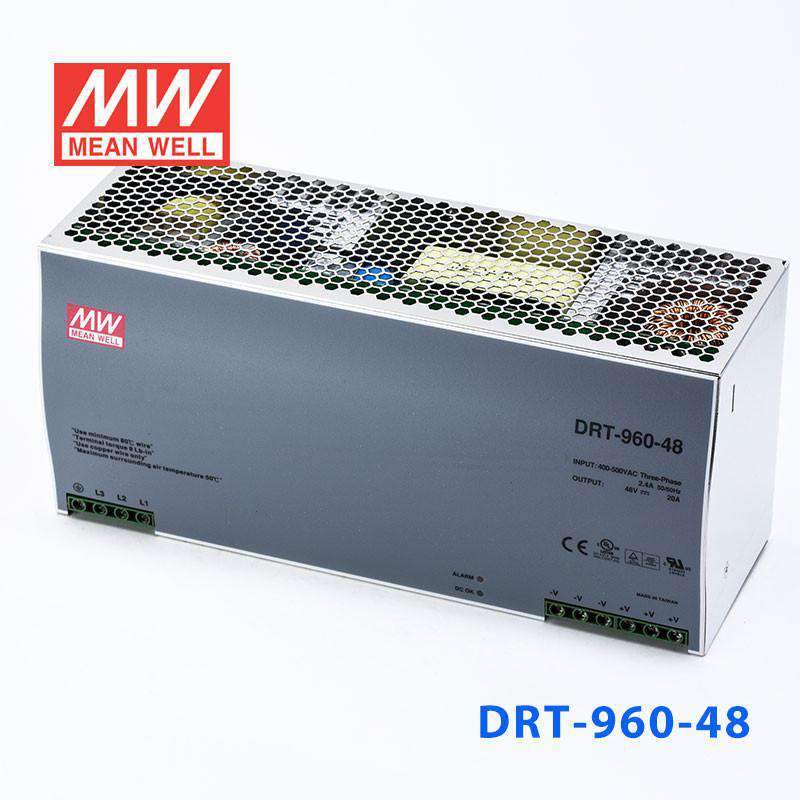 Mean Well DRT-960-48 Three Phase Industrial Power Supply 960W 48V - DIN Rail
