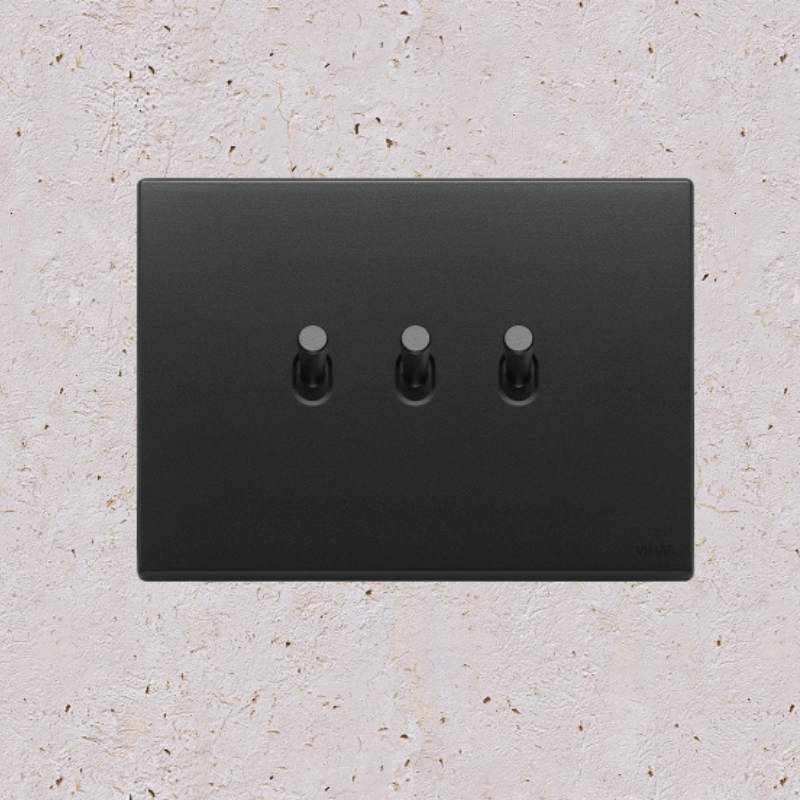 Vimar Eikon Vintage Metal 3 Gang Switch - Anthracite Grey - 10A - PHOTO 5