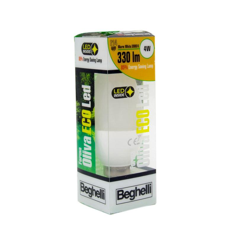 Beghelli LED E14 Candle Bulb, 4W - Frost