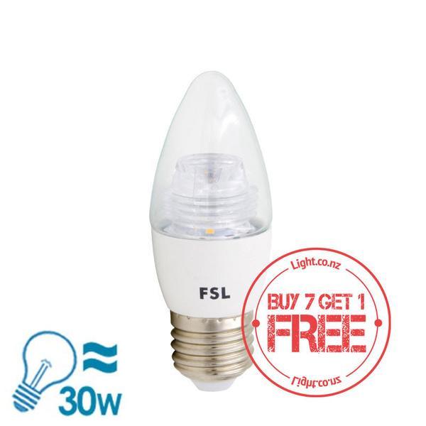 FSL LED E27 Candle Bulb, 5W, Warm White