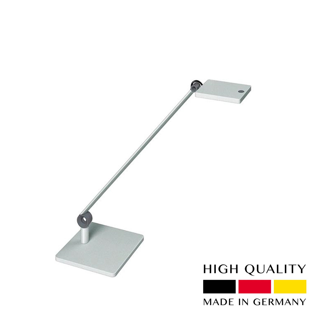 Waldmann PARA. MI Armed LED Luminare 8W - Square Single Arm Table Clamp - Natural White - Silver