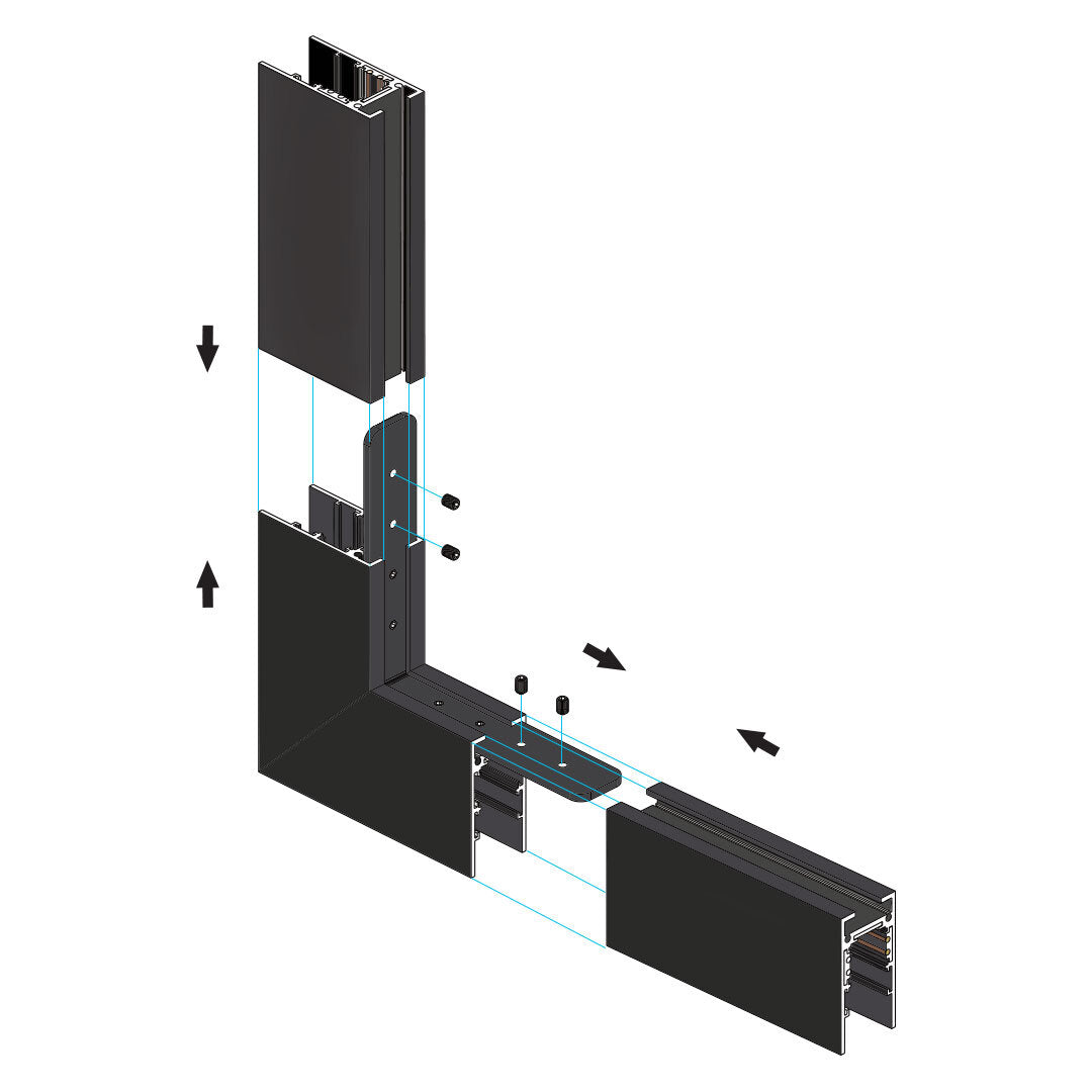 Motion S Corner Joiner, 48V, E90° - Black - PHOTO 1