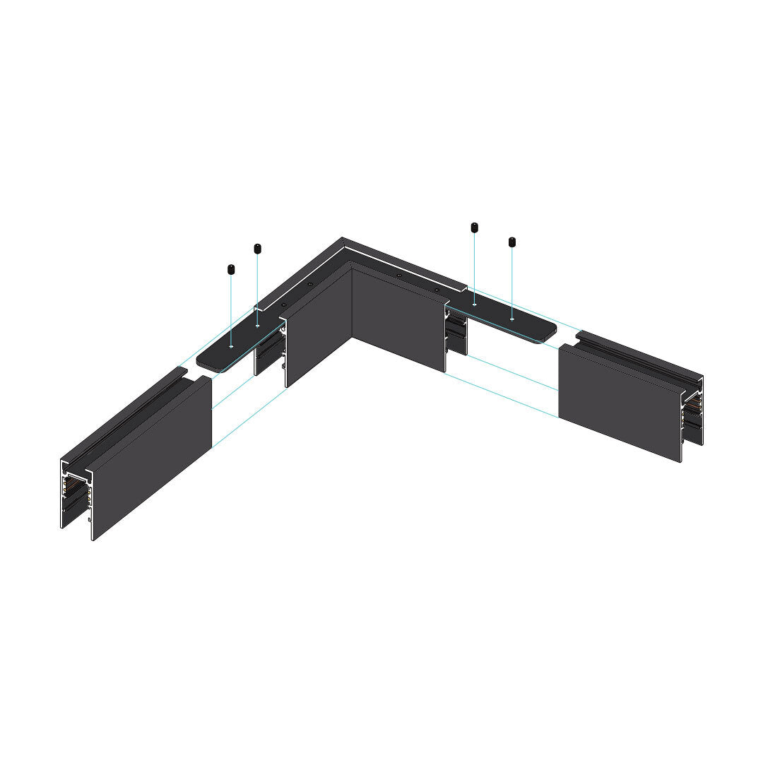 Motion S Corner Joiner, 48V, H90° - Black - PHOTO 1