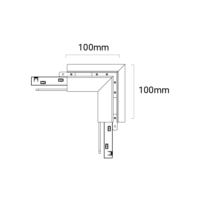 Motion T Corner Joiner, 48V, E90° - Black - PHOTO 2