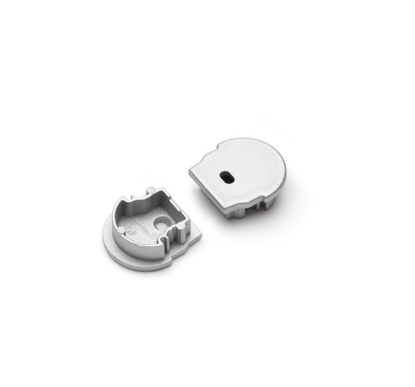 Archilight End Cap for Linear U Shape - With Wiring Holes - For Oval Diffuser - Silver
