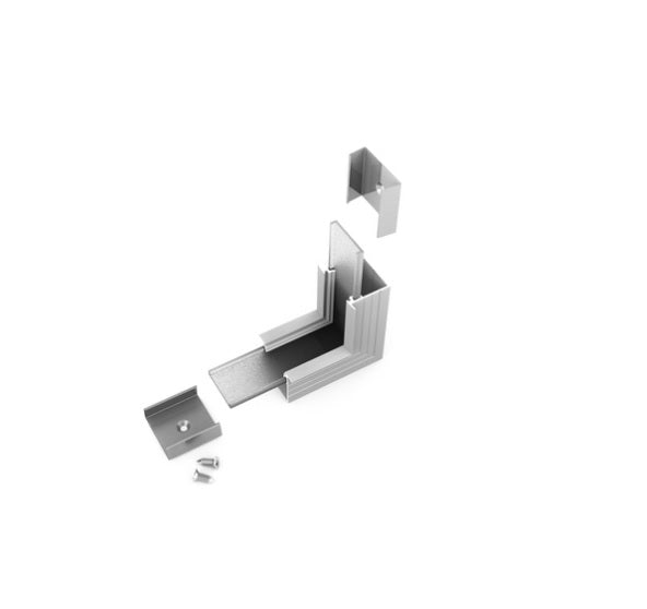 Archilight Alumnium Corner Joiner for DECORUS IN - 30mm Width - 90 Degree - Silver - Bent