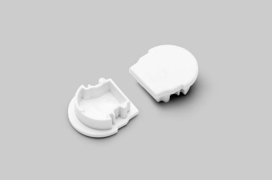 Archilight End Cap for Linear U Shape - Without Wiring Holes - For Oval Diffuser - White