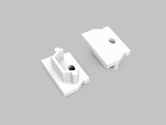 Archilight End Cap for Linear U Shape - With Wiring Holes - White