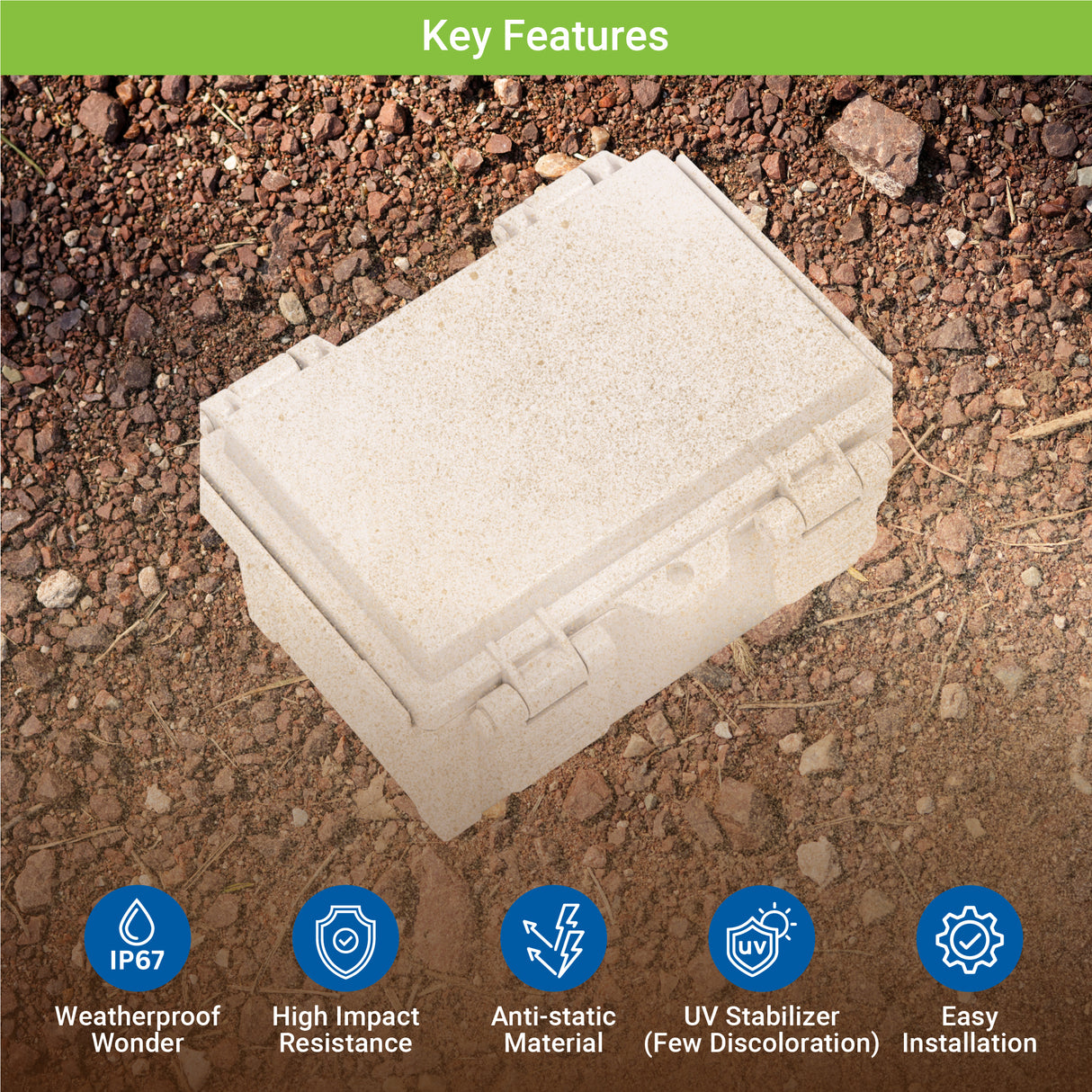 Boxco Q-Series 300×400×180mm Plastic Enclosure, IP67, IK08, ABS, Transparent Cover, Plastic Hinge and Latch Type - PHOTO 8