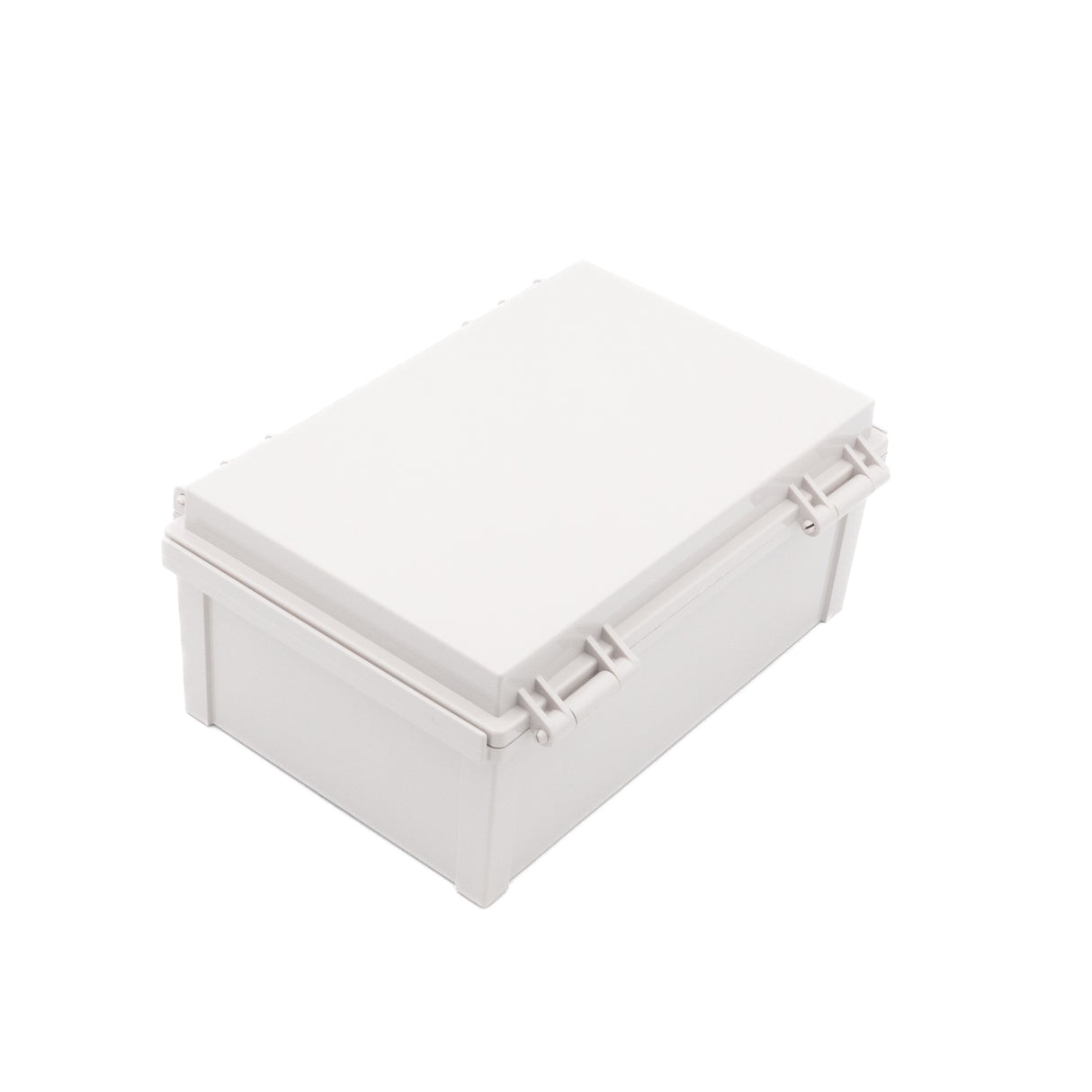 Boxco Q-Series 200×300×130mm Plastic Enclosure, IP67, IK08, PC, Grey Cover, Plastic Hinge and Latch Type