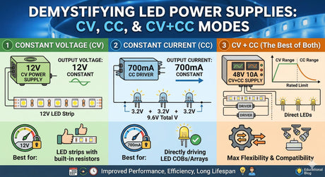 What Are CV, CC, and CV+CC in LED Power Supplies?