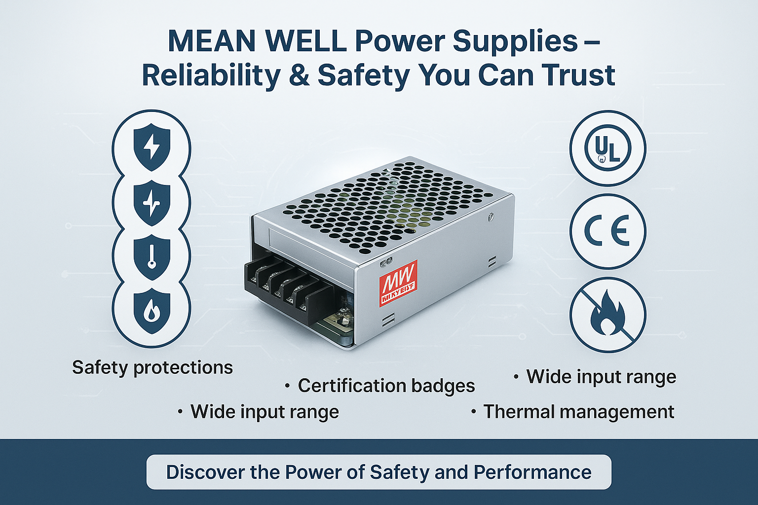 Why MEAN WELL Power Supplies Are the Best Choice for Reliability & Safety