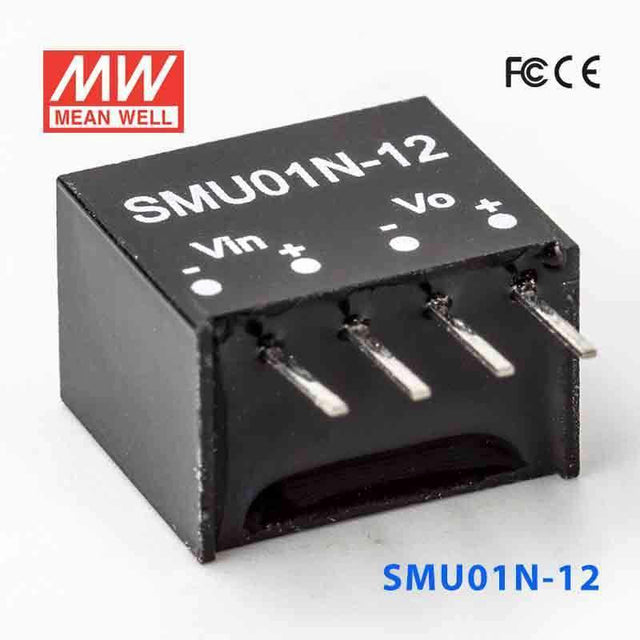 Mean Well SMU01N-12 DC-DC Converter - 1W - 21.6~26.4V in 12V out 84mA