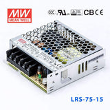 Mean Well LRS-75-15 Power Supply 75W 15V 5A