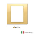 Vimar Eikon Evo Plate 8(4+4)M Aluminium Polished Gold w Gold Frame