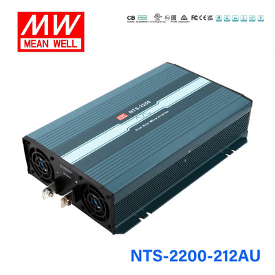 Mean Well NTS-2200-212AU True Sine Wave DC-AC Inverter 2200W 230V out 12V in with AU Socket
