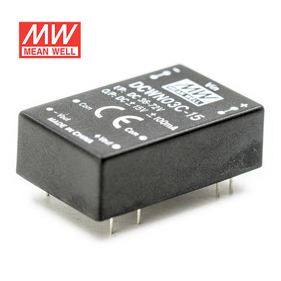Mean Well DCWN03C-15 DC-DC Converter - 3W 36~72V DC in 15V out 100mA