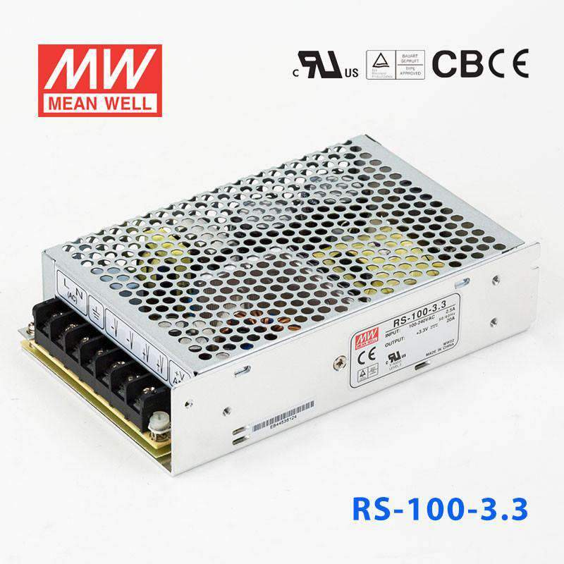 Mean Well RS-100-3.3 Power Supply 100W 3.3V 20A