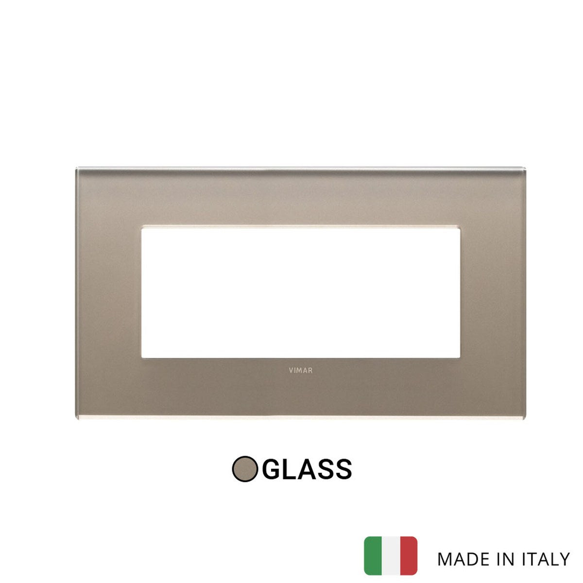 Vimar Eikon Exe Plate 5M Mirror Glass Opal Brown