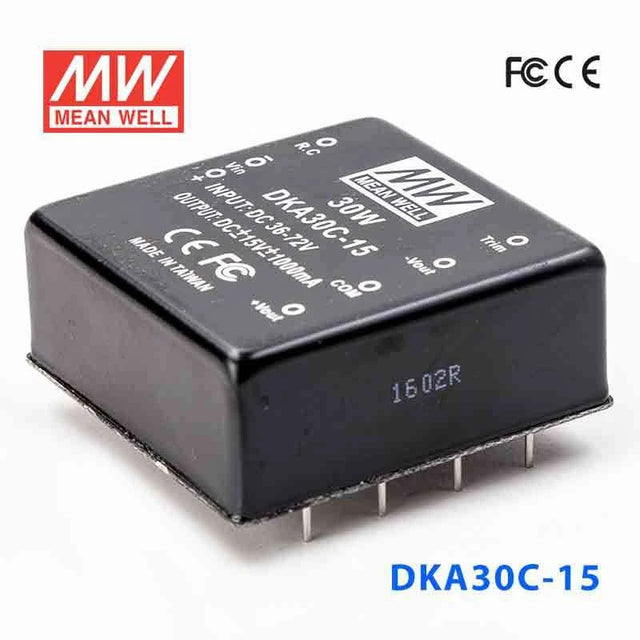 Mean Well DKA30C-15 DC-DC Converter - 30W - 36~72V in ±15V out 1A