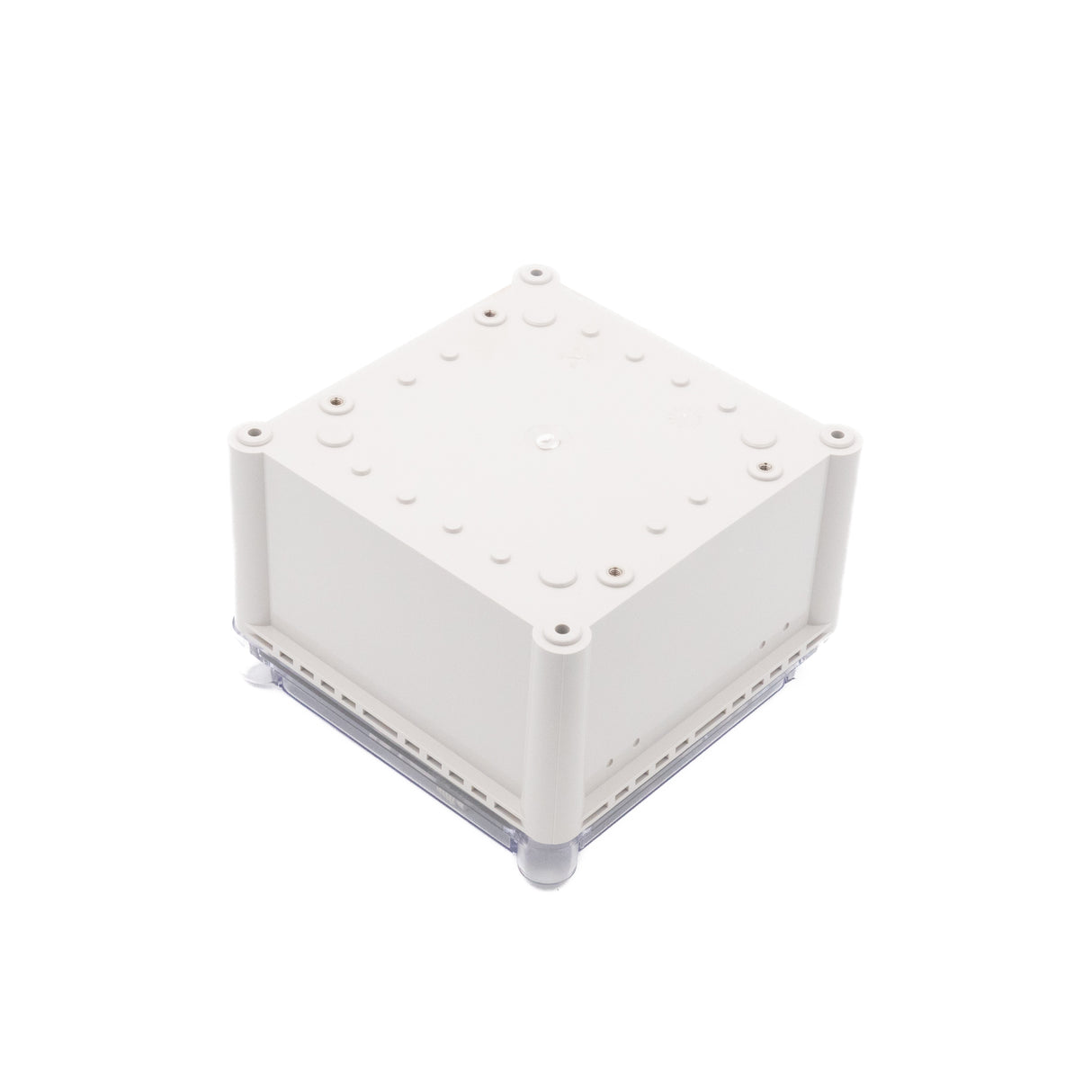 Boxco S-Series 190x190x130mm Plastic Enclosure, IP67, IK08, ABS, Transparent Cover, Screw Type - PHOTO 1