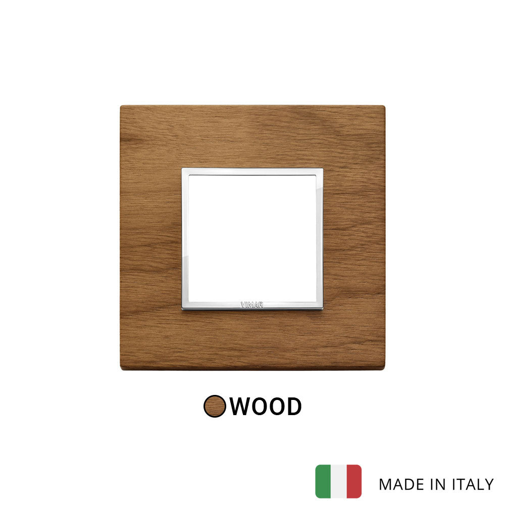 Vimar Eikon Evo Plate 2M Wood Italian Walnut - Square
