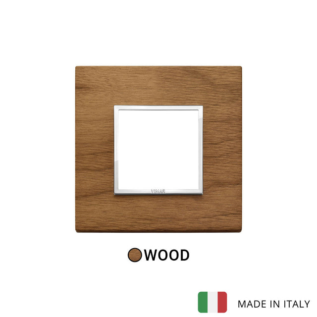 Vimar Eikon Evo Plate 2M Wood Italian Walnut - Square