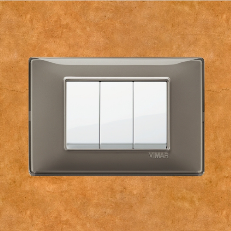 Vimar Plana Plastic 3 Gang Switch - Reflex Ash - 16A - PHOTO 6
