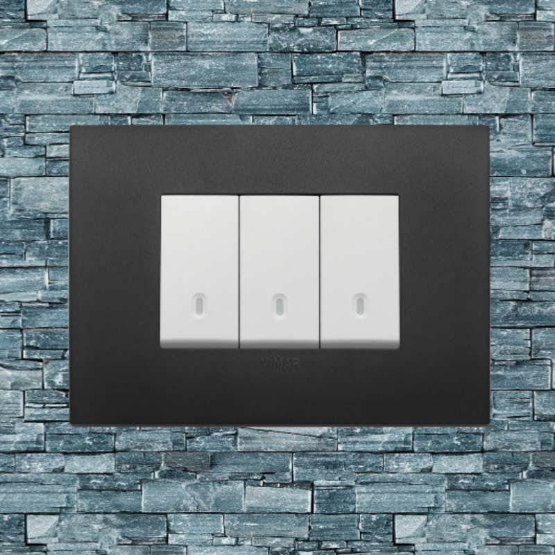 Vimar Arke Plastic 3 Gang switch - Black - 16A - PHOTO 10