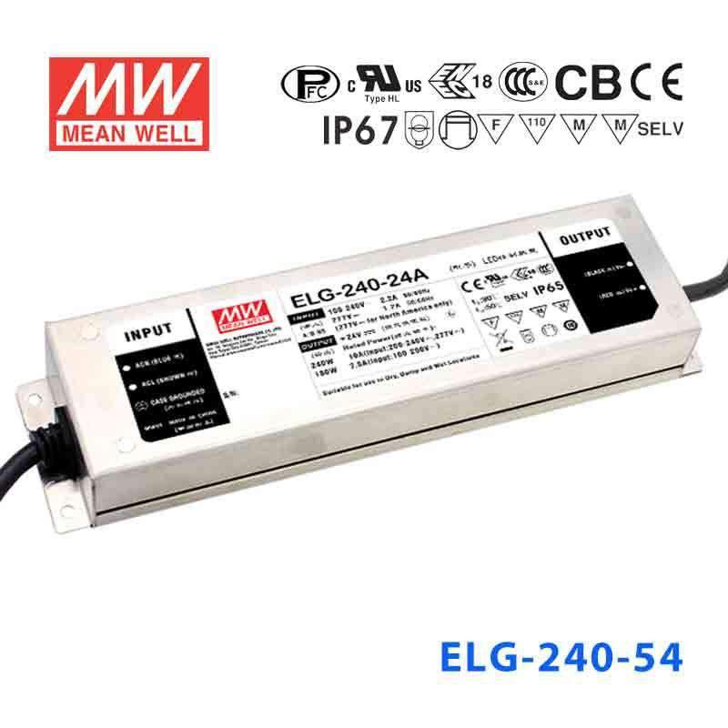 Mean Well ELG-240-54AB Power Supply 240W 54V - Adjustable and Dimmable