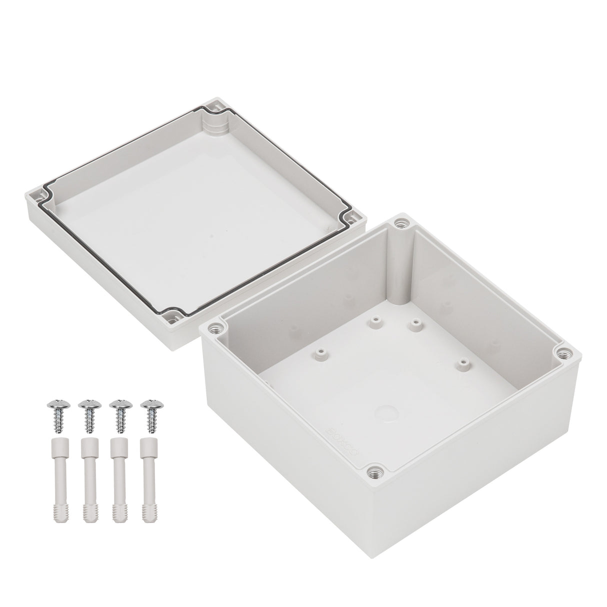 Boxco M-Series 180x180x100mm Plastic Enclosure, IP67, IK08, ABS, Grey Cover, Screw Type - PHOTO 3