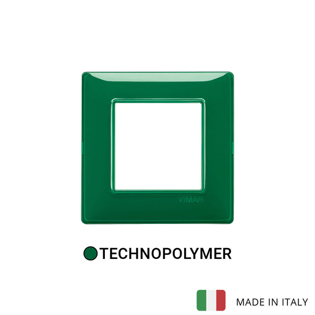 Vimar Plana Plate 2M Technopolymer Green - Square
